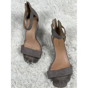 Soledad Shoes Womens Size 7.5W Suede Block Heel Sandals Ankle Strap Zip Dressy